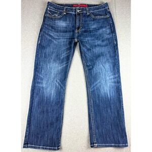 Rock & Roll Cowboy Jeans Mens 38x30 Double Barrel Relaxed Straight Dark Wash